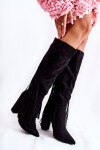 Semišové kozačky s třásněmi Černé Avilla 36