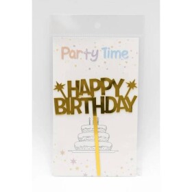 Dortisimo Zápich do dortu zlatý Happy Birthday