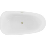 MEXEN/S - Giada volně stojící vana 170 x 90, bílá lesk, sifon a přepad zlatá kartáčovaná 52741709000-55