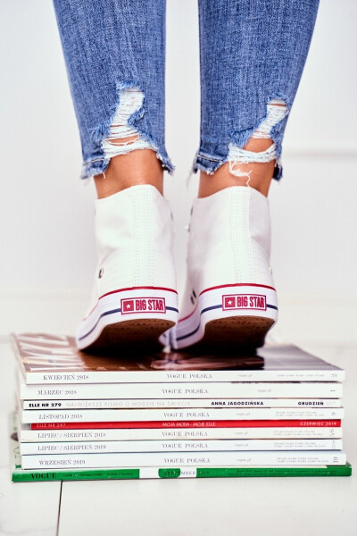 Dámské vysoké tenisky Big Star - bílé Velikost: 39