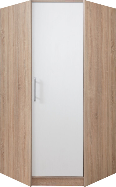 Rohová šatní skříň Smart SR4 Barva korpusu + barva dveří: Dub sonoma + Bílá