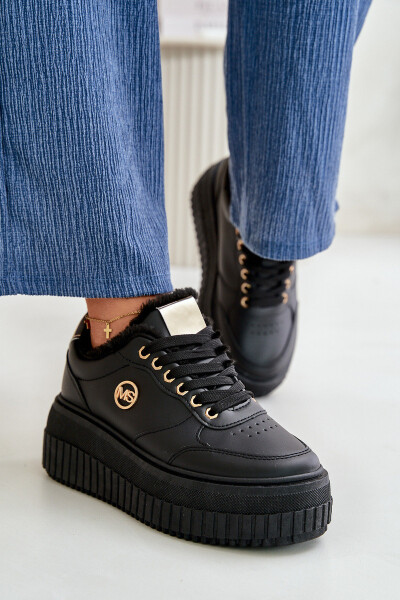 Sneakersy Dámské Sportovní Boty Zateplené Na Masivní Podešvi Černé Ardiela 38