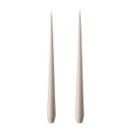 Ester & erik Svíčka Taper 32 cm – 22 Linen Grey Set 2 ks, béžová barva, vosk