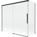 MEXEN/S - Rox vanová zástěna 2-křídlová posuvná 170 + 70 x 150, transparent, černá 8C9-170-070-70-00