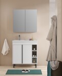 Koupelnová sestava s umyvadlem a zrcadlovou skříňkou Naturel Lucca 79x70x45 cm bílá lesk LUCCASET80W LUCCASET80W