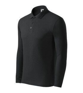 Pique Polo LS polokošile pánská ebony gray M