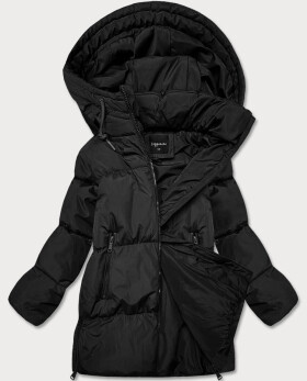 Černá dámská zimní bunda typu puffer (ad6076) odstíny černé XL (42)