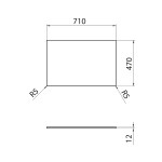 SAPHO - CIRASA/EZARA deska Rockstone 71x1,2x47cm, bílá mat CRR071-0101