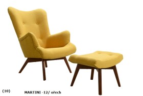 Křeslo Pik MARTINI 12 a podnožka Provedení: Pouze křeslo, Nožičky: Přírodní dub, látka: Martini 12
