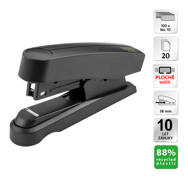 Novus sešívačka B 10 FC Professional re+new, 20 listů, černá