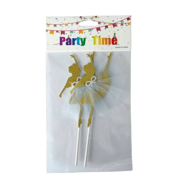 Dortisimo Zápich do dortu Baletky 1 zlaté s modrou sukní (2 ks)