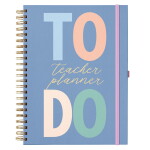 Busy B Nedatovaný zápisník pro učitele Graphic, modrá barva, multi barva, papír