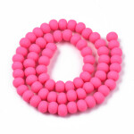 Korálky z polymeru - 7 mm x 5,5 mm - neonově růžové - 10ks