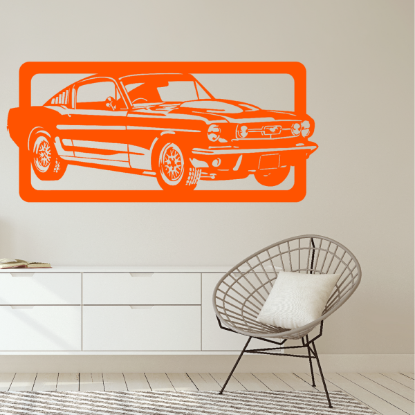 Samolepka Ford Mustang Barva: oranžová, Velikost: 80 x 37 cm
