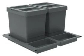 Elletipi METROPOLIS PTC28 / Vestavný odpadkový koš / do zásuvky / 15+15 l / víko Flip-up
