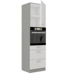Vysoká skříňka pro vestavnou troubu Stilo 60 DPS-210 3S 1F - Premium Box Barva korpusu: Dub artisan, Barva dvířek: Clay Grey