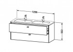DURAVIT - Brioso Umyvadlová skříňka 55x129x48 cm, 2 zásuvky, lesklá bílá BR410502222