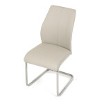 Židle jídelní, krémová ekokůže, pohupová podnož broušený nerez