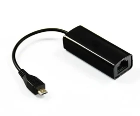 MicroConnect Adaptér micro USB (M) - RJ-45 (F) černá (USBMICROETHBB)