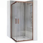 REA/S - Sprchový kout City 90x90 Brush Copper Se sprchovou vaničkou Savoy KPL-K6984