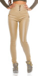 Sexy Koucla Highwaist Kožené kalhoty BEIGE L