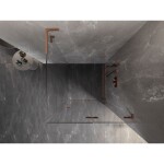MEXEN/S - Lunar-F L sprchový kout skládací dveře pravá 90 x 90, transparent, měď kartáčovaná 836L-090-090-65-00-P