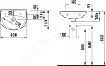 JIKA - Lyra plus Umývátko 400x310 mm, s přepadem, bílá H8153810001091