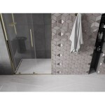 MEXEN/S - Velar L posuvné sprchové dveře 120 cm, transparent, zlatá 871-120-003-01-50