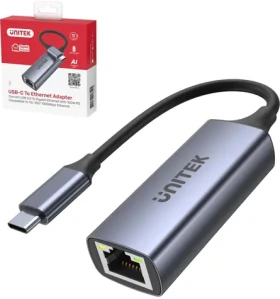 Unitek U1323A šedá / Síťová karta / USB-C / RJ-45 / 1000 Mbit/s (U1323A)
