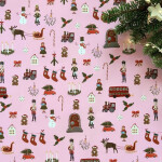 Be Nice EKO Balicí papír vánoční - Anglická pohádka (růžový) 5 ks