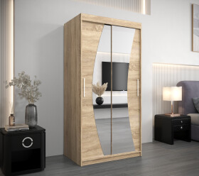 Šatní skříň Abi W0 Barva korpusu: Dub Sonoma, Rozměry: 100 cm, Dveře: Dub sonoma