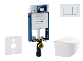 GEBERIT - Kombifix Set předstěnové instalace, kompaktního klozetu Gaia a sedátka softclose, tlačítko Sigma30, bílá/bílá mat SANI15CA3130