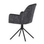 Židle jídelní a konferenční, černá látka v dekoru žíhaného sametu, kovové černé nohy