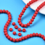 Korálky z polymeru - 7 mm x 5,5 mm - červené - 10ks