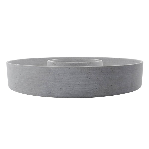 House Doctor Svícen The Ring Grey Polystone 45 cm, šedá barva, beton