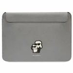 Karl Lagerfeld Saffiano Karl Choupette stříbrná / Obal na notebook / 14" (KLCS14SAKCPMG)