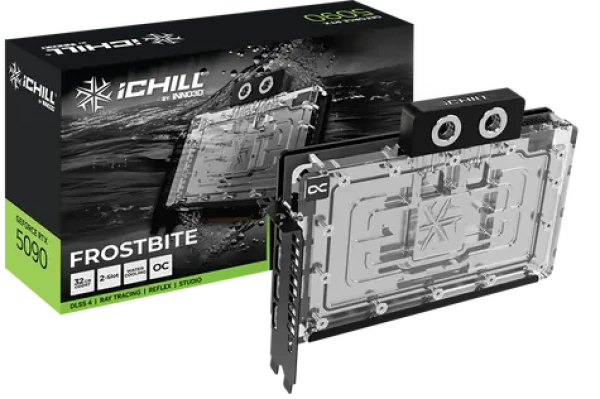 INNO3D RTX 5090 iChill Frostbite 32GB / 2467MHz / 32GB GDDR7 / 512-bit / 1x HDMI + 3x DP / 1000W (16) (C50903-32D7X-1759FB)