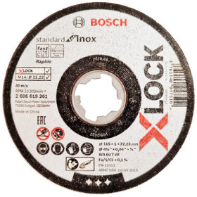 Řezný kotouč Bosch Standard for Inox systému X-LOCK 115×1×22,23 mm