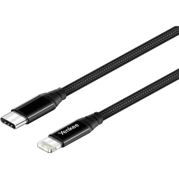 YENKEE YCU 631 USB-C na Lightning kabel černá / délka 1m / 3A (8590669285167)