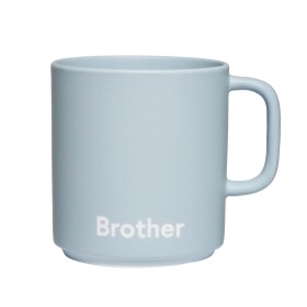 DESIGN LETTERS Porcelánový hrnek Brother 200 ml, modrá barva, porcelán