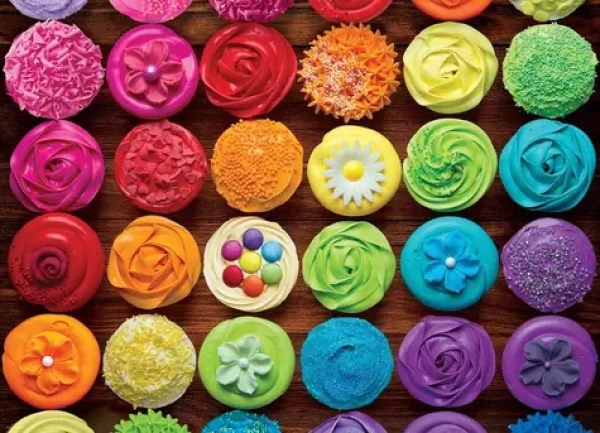 EUROGRAPHICS Puzzle Dortíková duha (Cupcake)