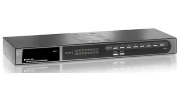 LevelOne KVM-1631 / KVM přepínač / 16 portů / USB, PS/2 / VGA / 19" (KVM-1631)