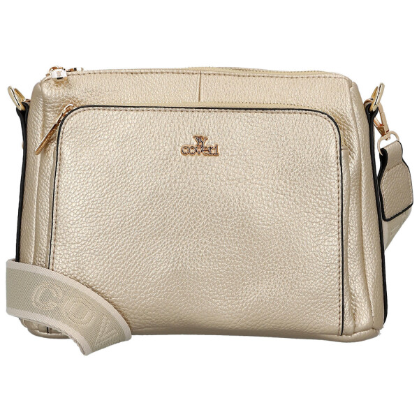 Trendy dámská koženková crossbody kabelka Chiara, zlatá