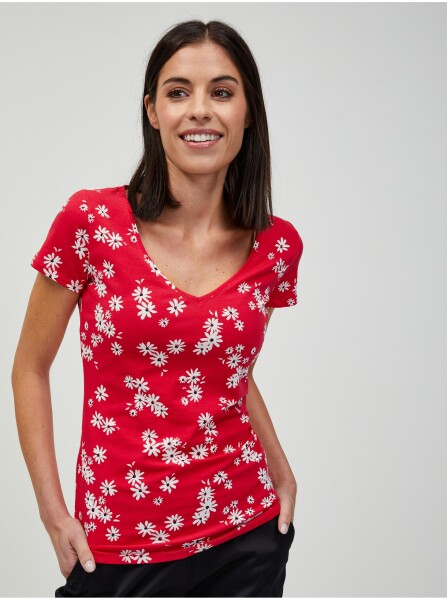 Červené květované tričko ORSAY Dámské