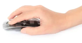 Manhattan bezdrátová myš černá, průhledná / Myš / RGB podsvícení / 1600 DPI / dobíjecí / USB-A přijímač (190268)