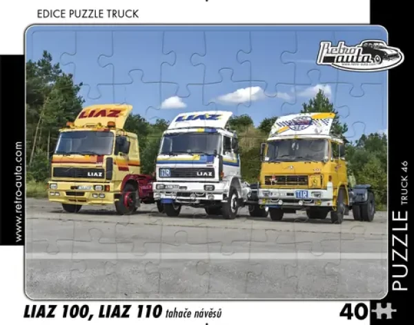 RETRO-AUTA Puzzle TRUCK č.46 LIAZ 100, LIAZ 110 tahače návěsů
