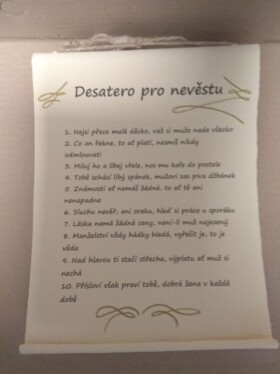 Bene Pergamen - desatero - něvěsta