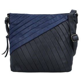 Stylová dámská koženková crossbody kabelka Kaleyes, tmavě modrá