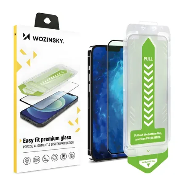 Wozinsky Premium Glass černá / Ochranné sklo / Apple iPhone 14 Pro Max / 9H / Instalační rámeček
