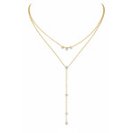 Dámský dvojitý náhrdelník z chirurgické oceli Claire, Zlatá 38 cm + 5 cm (prodloužení)